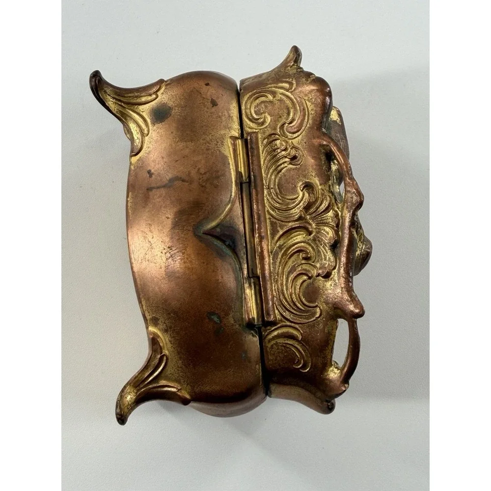 Antique Jennings Bros JB Art Nouveau Jewelry Casket Trinket Box Footed